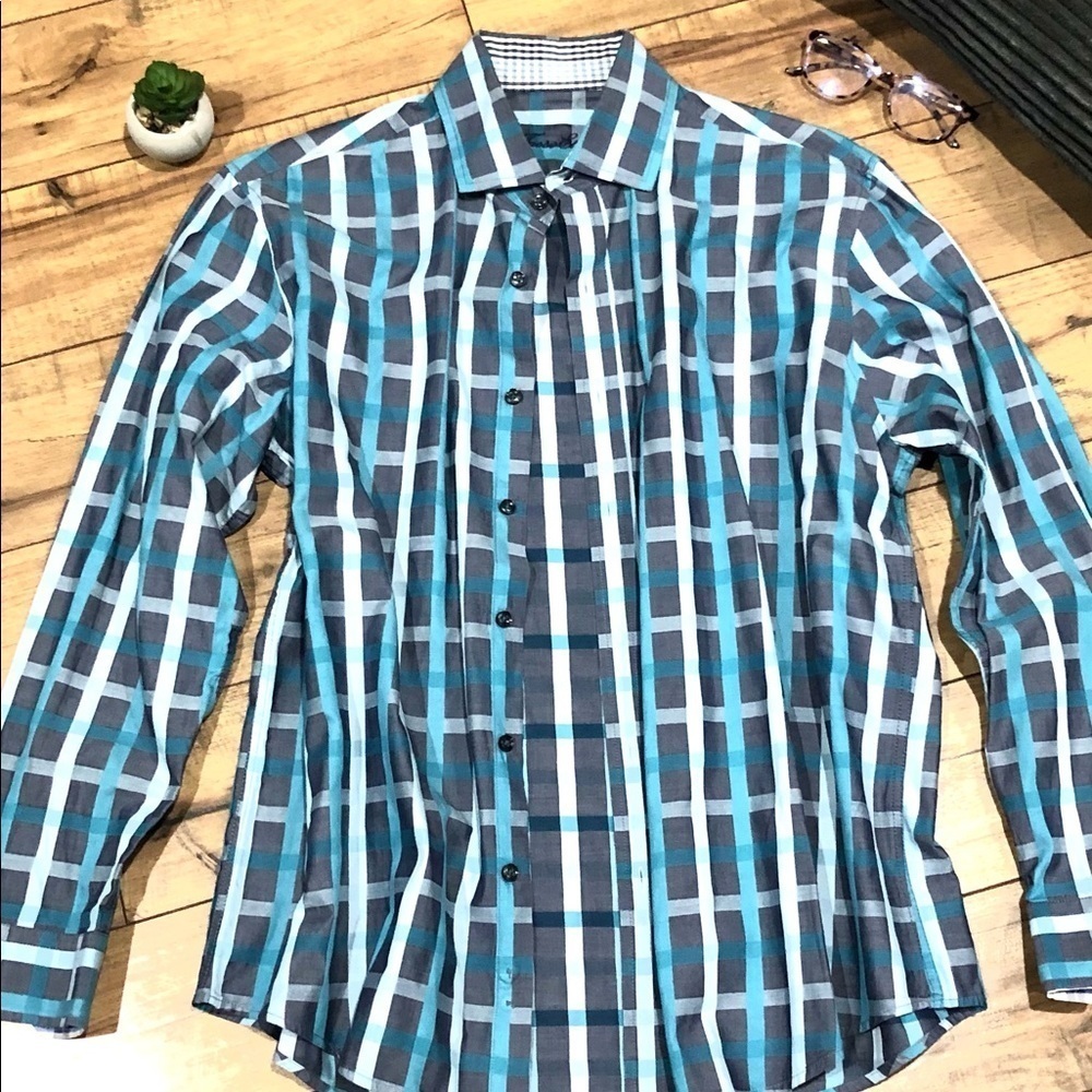NWOT Tasso Elba Plaid Long Sleeve Shirt La…